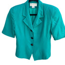 Switch Christian Dior Vintage Womens Teal Short Sleeve Blazer Pencil Skirt Suit Set 4 2 image