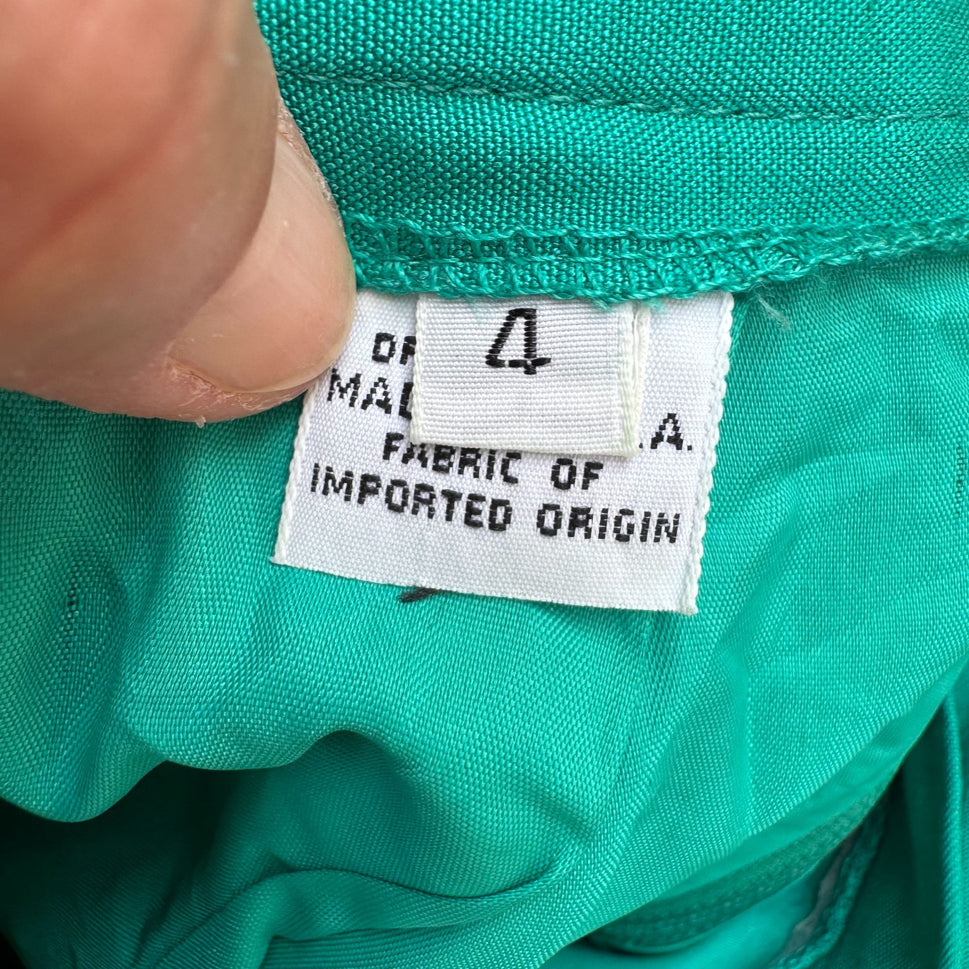 Christian Dior Vintage Womens Teal Short Sleeve Blazer Pencil Skirt Suit Set 4