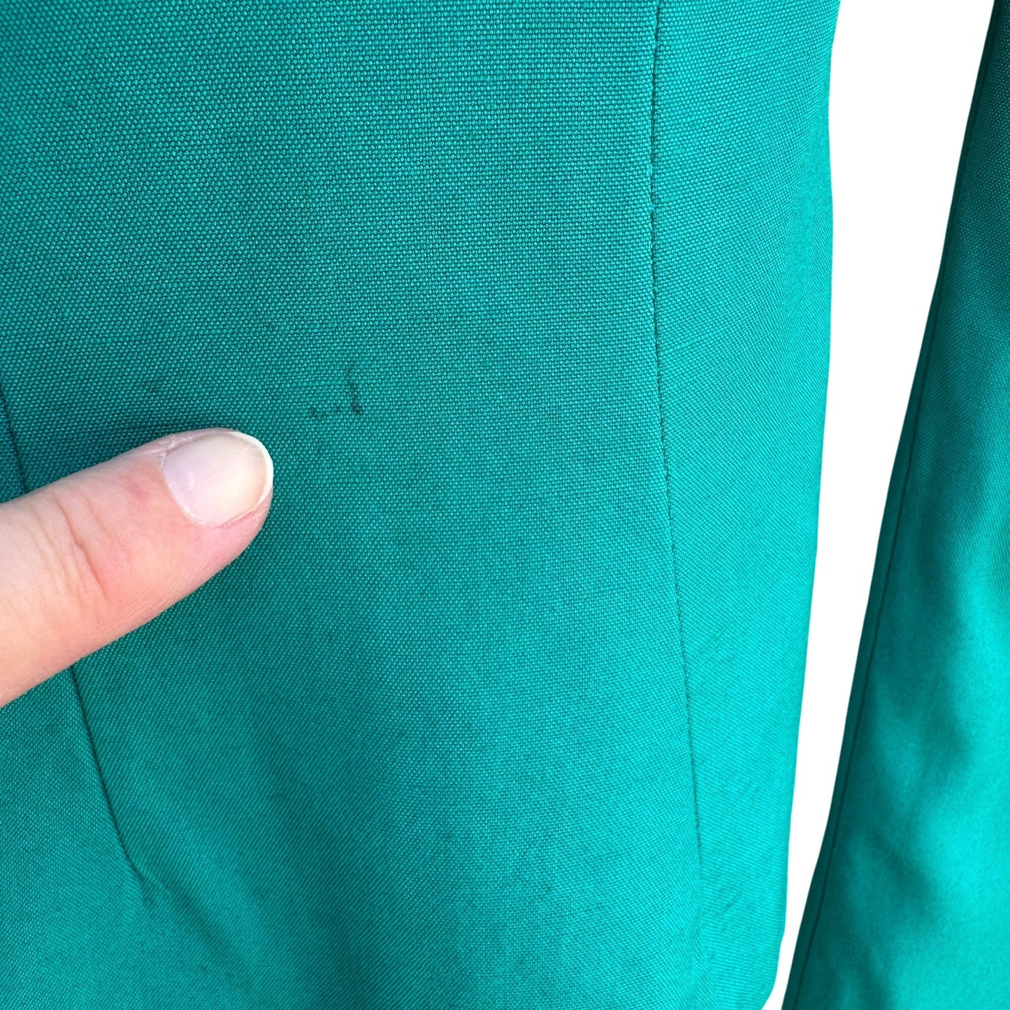 Christian Dior Vintage Womens Teal Short Sleeve Blazer Pencil Skirt Suit Set 4