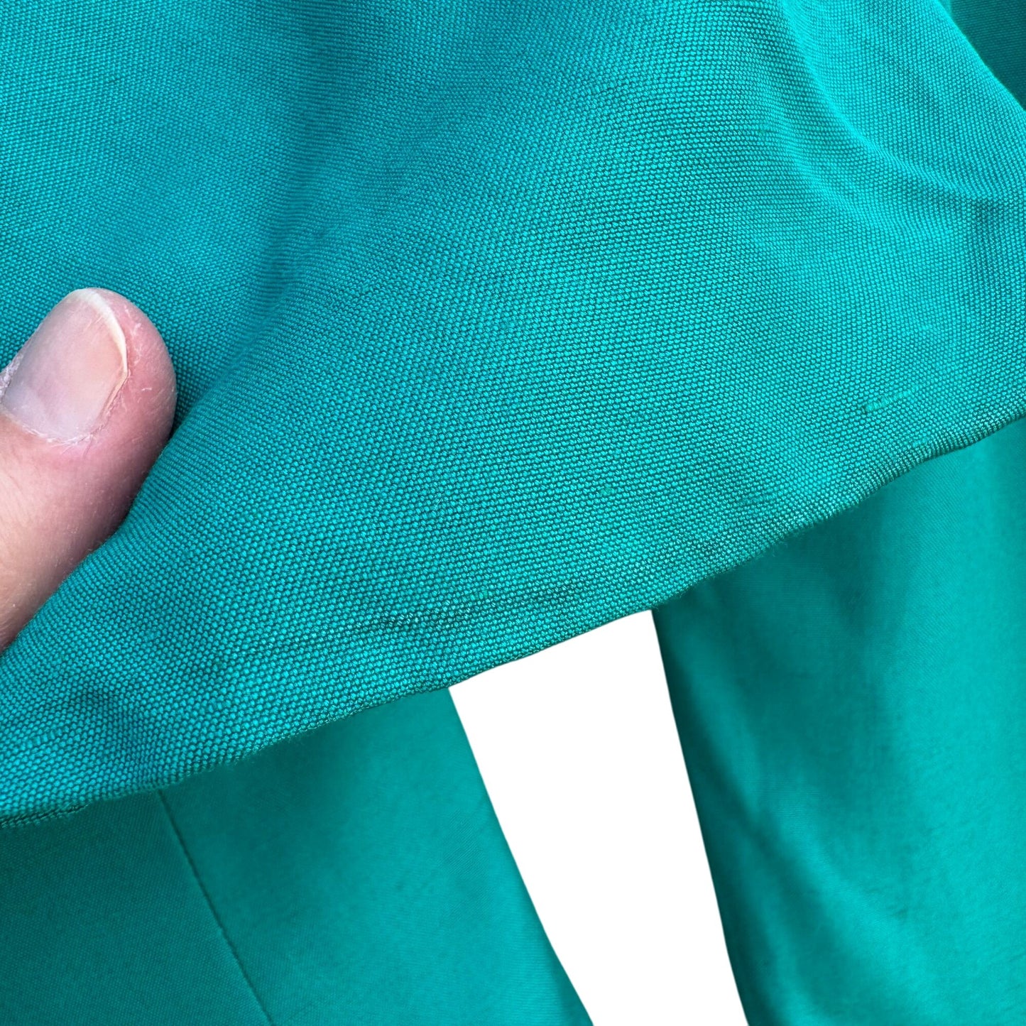 Christian Dior Vintage Womens Teal Short Sleeve Blazer Pencil Skirt Suit Set 4