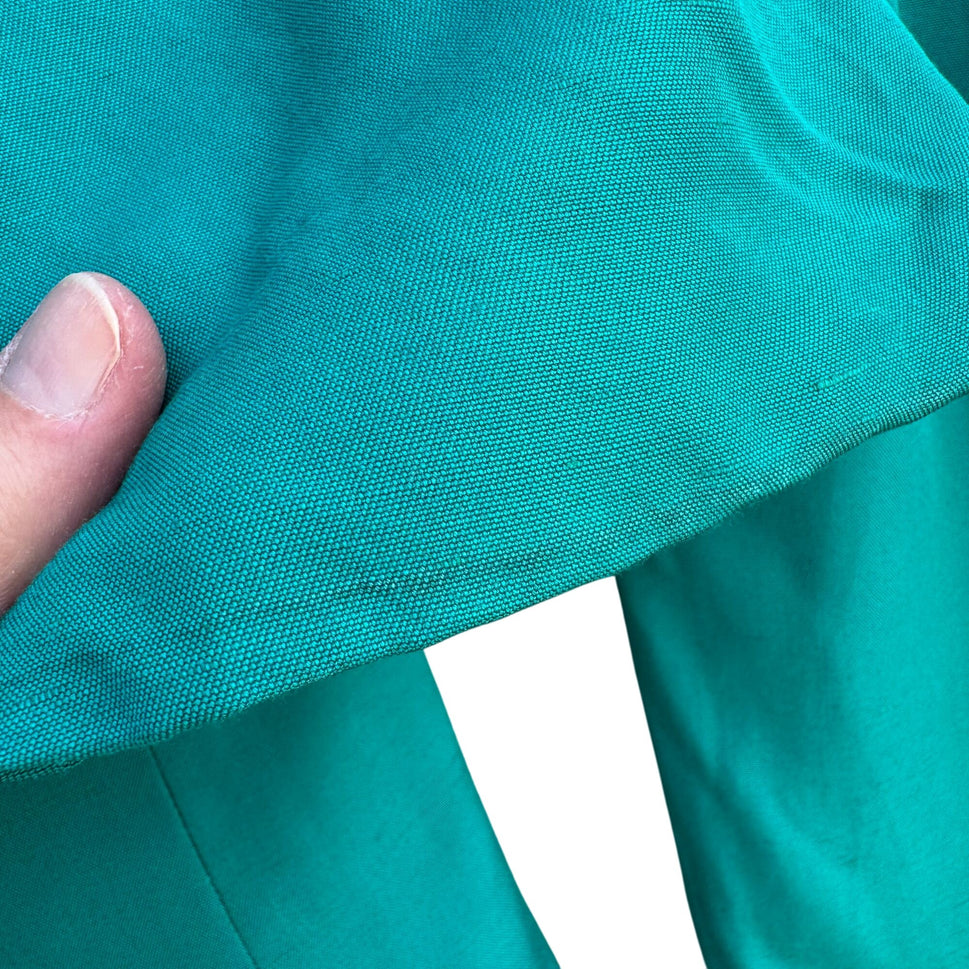 Christian Dior Vintage Womens Teal Short Sleeve Blazer Pencil Skirt Suit Set 4