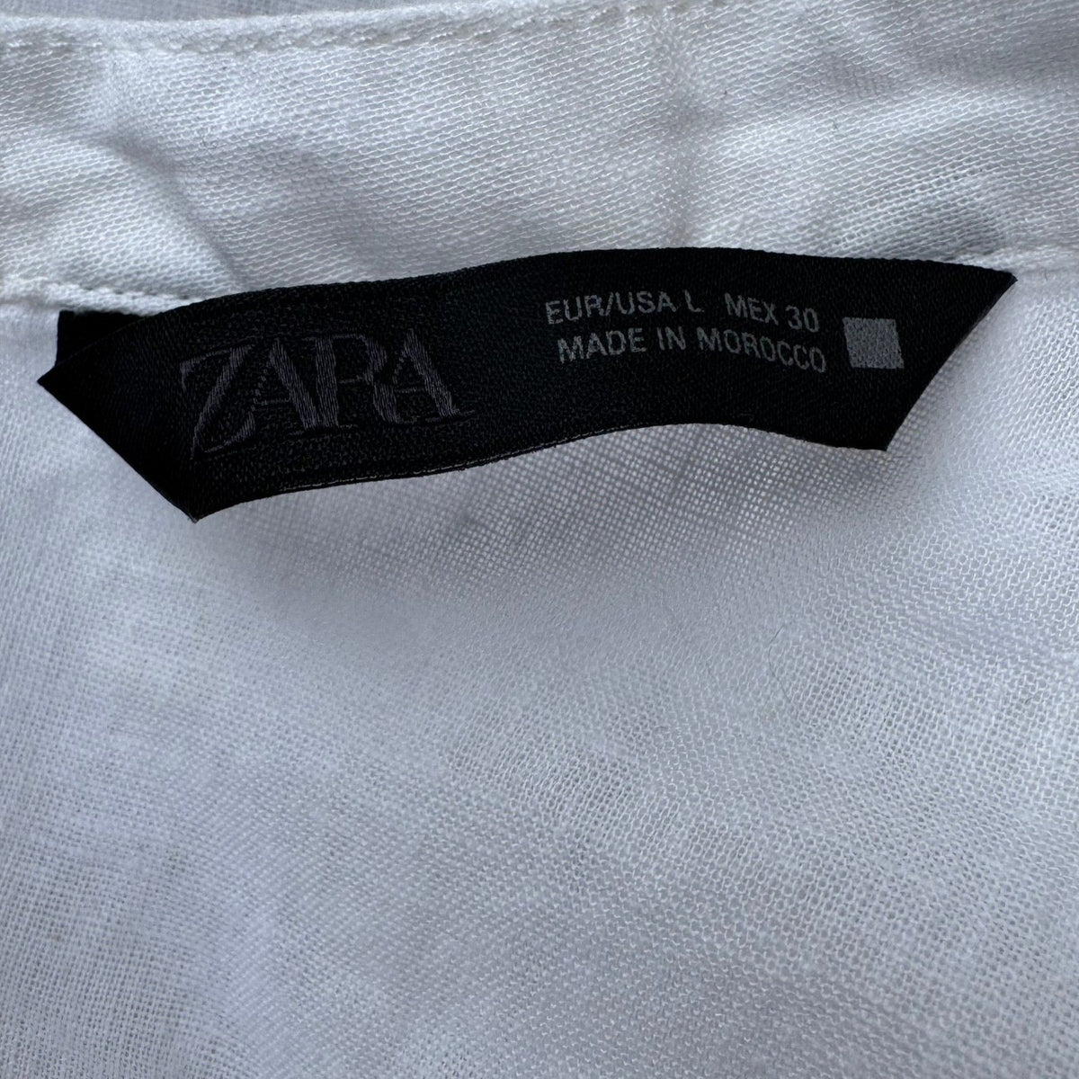 Zara Lace Trim Cotton Linen Military Victorian Regencycore Puff Sleeve Blouse L