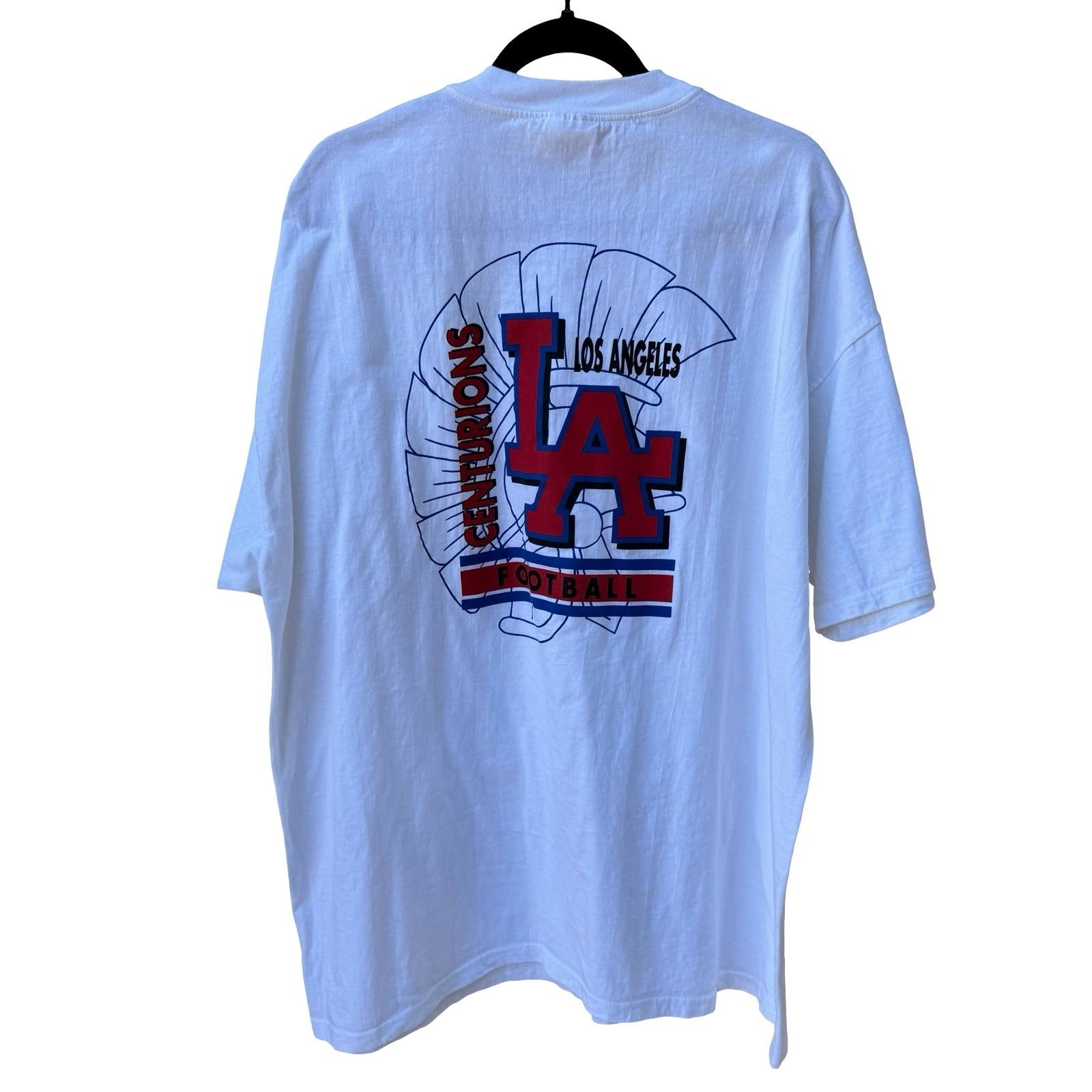 Hanes Beefy-T Vintage Los Angeles Centurions Football Graphic T-Shirt White XXL