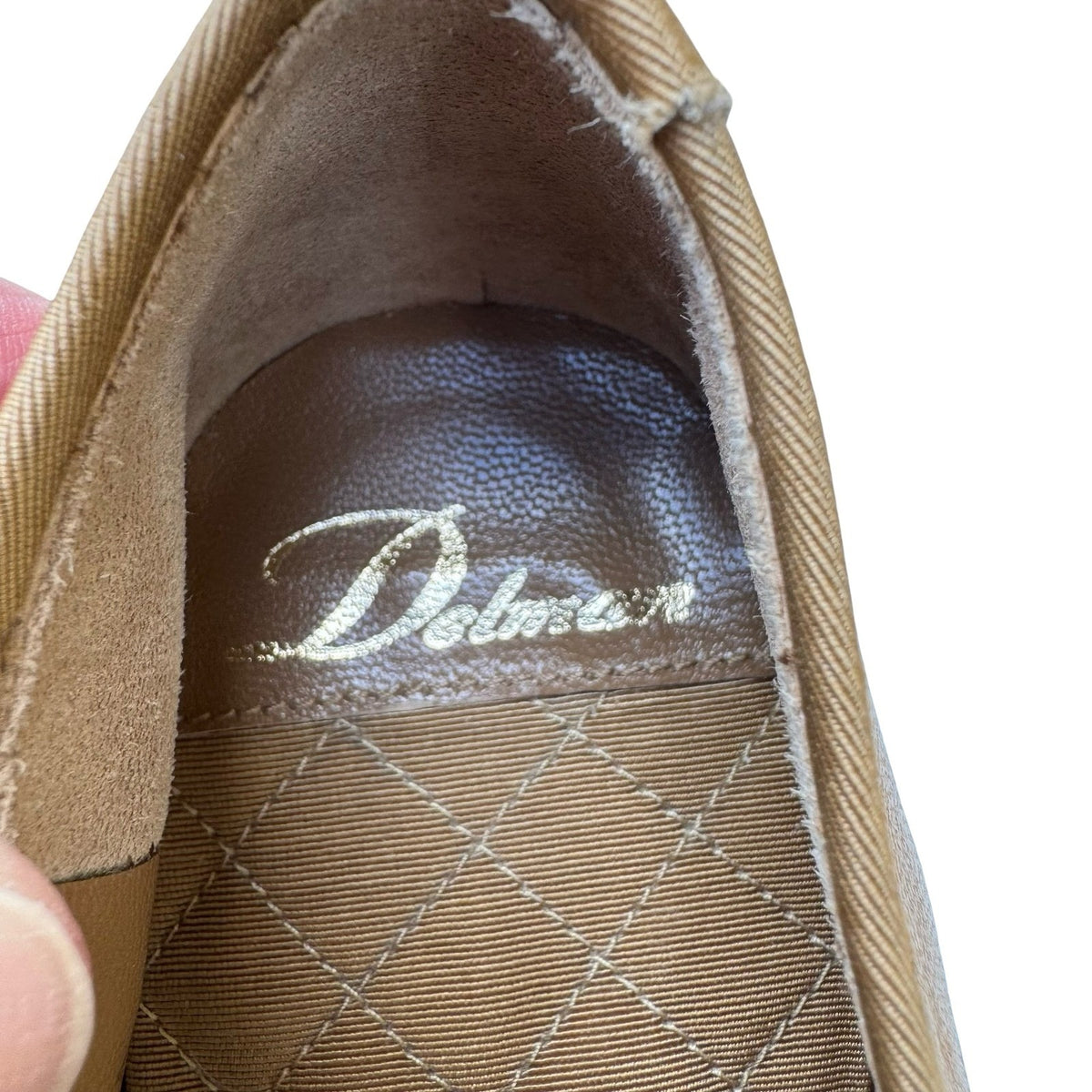 Delman Vintage Cap Toe Quilted Insole Parisian Ballet Flats Tan Black Womens 11M