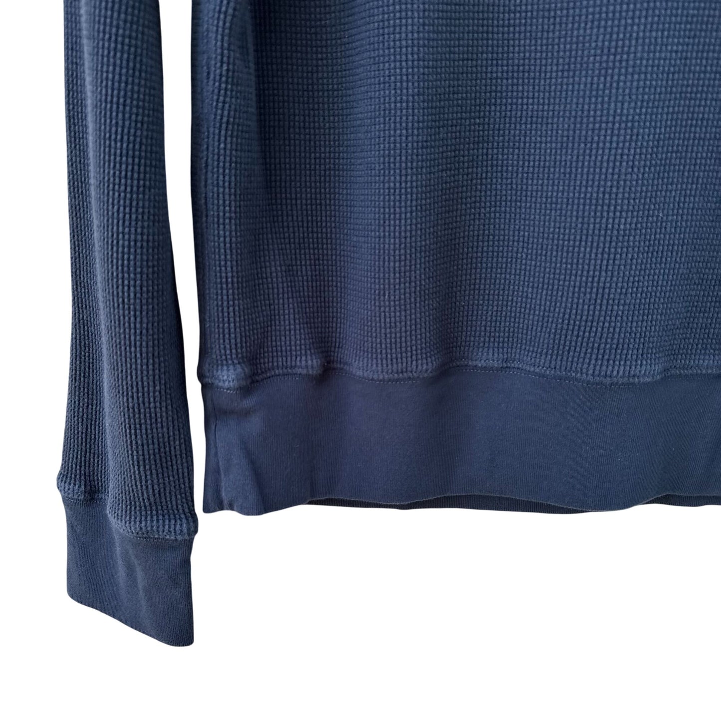 Club Monaco Mens Navy Waffle Knit Crewneck Cotton Thermal Long Sleeve Shirt XL