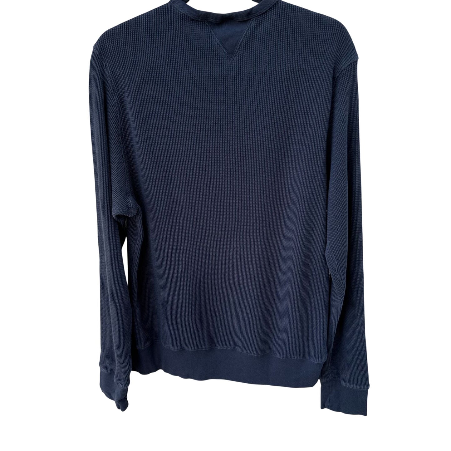 Club Monaco Mens Navy Waffle Knit Crewneck Cotton Thermal Long Sleeve Shirt XL