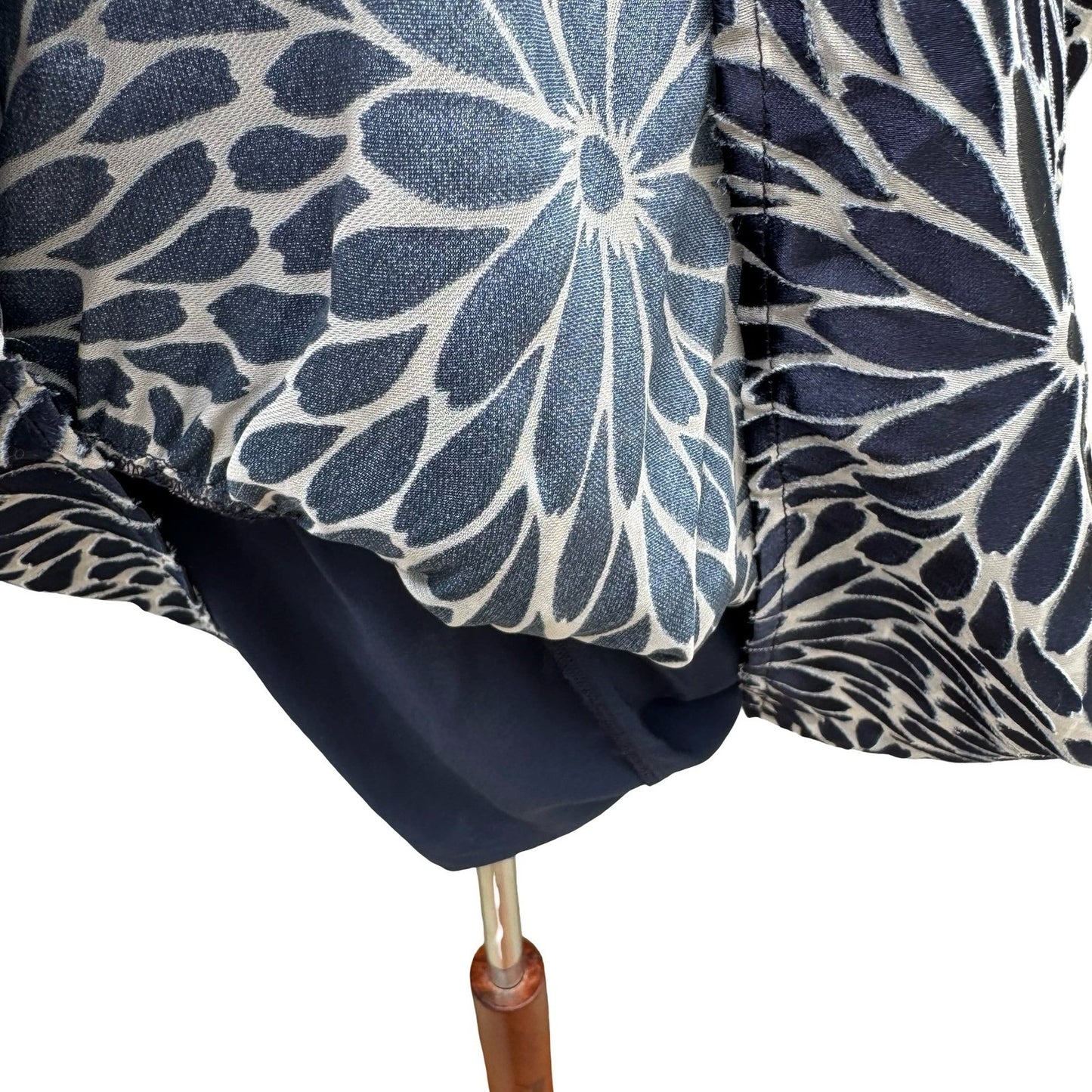 Rebecca Taylor Navy Blue Silver Floral Burnout Velvet Silk Mini Dress Size 2