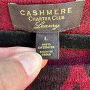 Switch Charter Club Luxury 100% Cashmere Geometric Intarsia Sweater Burgundy L Tribal 2 image