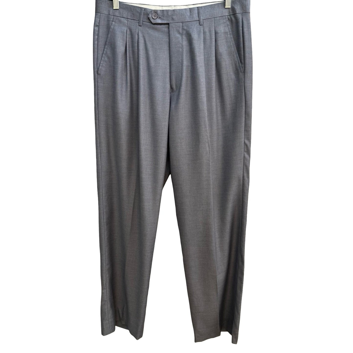 Giorgio Fiorelli Professional Double Pleated Dress Pants Super 150s Grey Mens 36