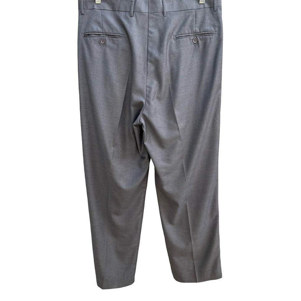Giorgio Fiorelli Professional Double Pleated Dress Pants Super 150s Grey Mens 36