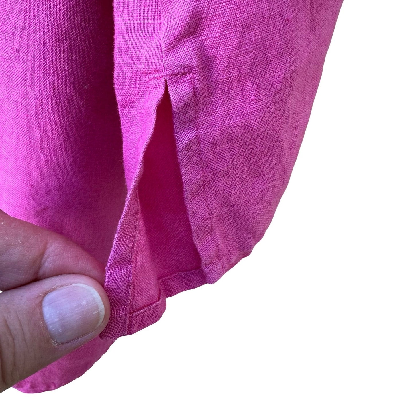 Saint Tropez West 100% Linen Coastal Minimalist Breathable Tunic Blouse Pink 4