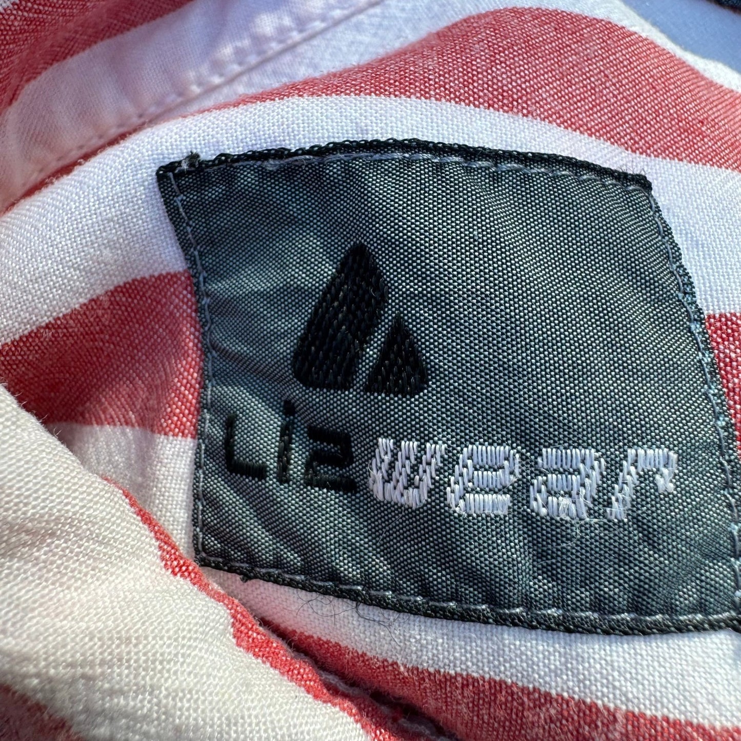 Lizwear Vintage 90s Womens S Red White Striped Long Sleeve Button Down Shirt