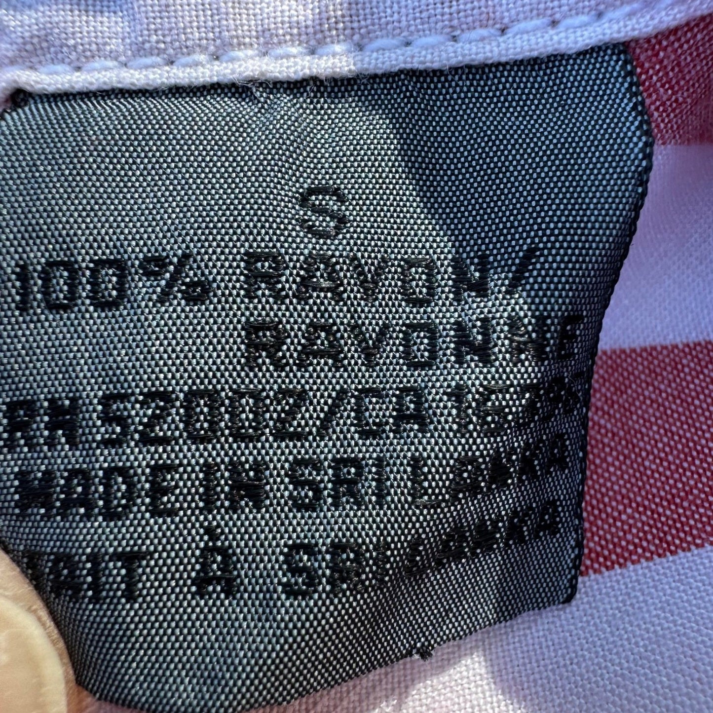 Lizwear Vintage 90s Womens S Red White Striped Long Sleeve Button Down Shirt