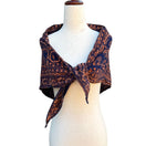 Switch Vintage Navy Orange Paisley Festival Boho Hippie Gypsy Top Scarf Wrap Shawl - OS 3 image