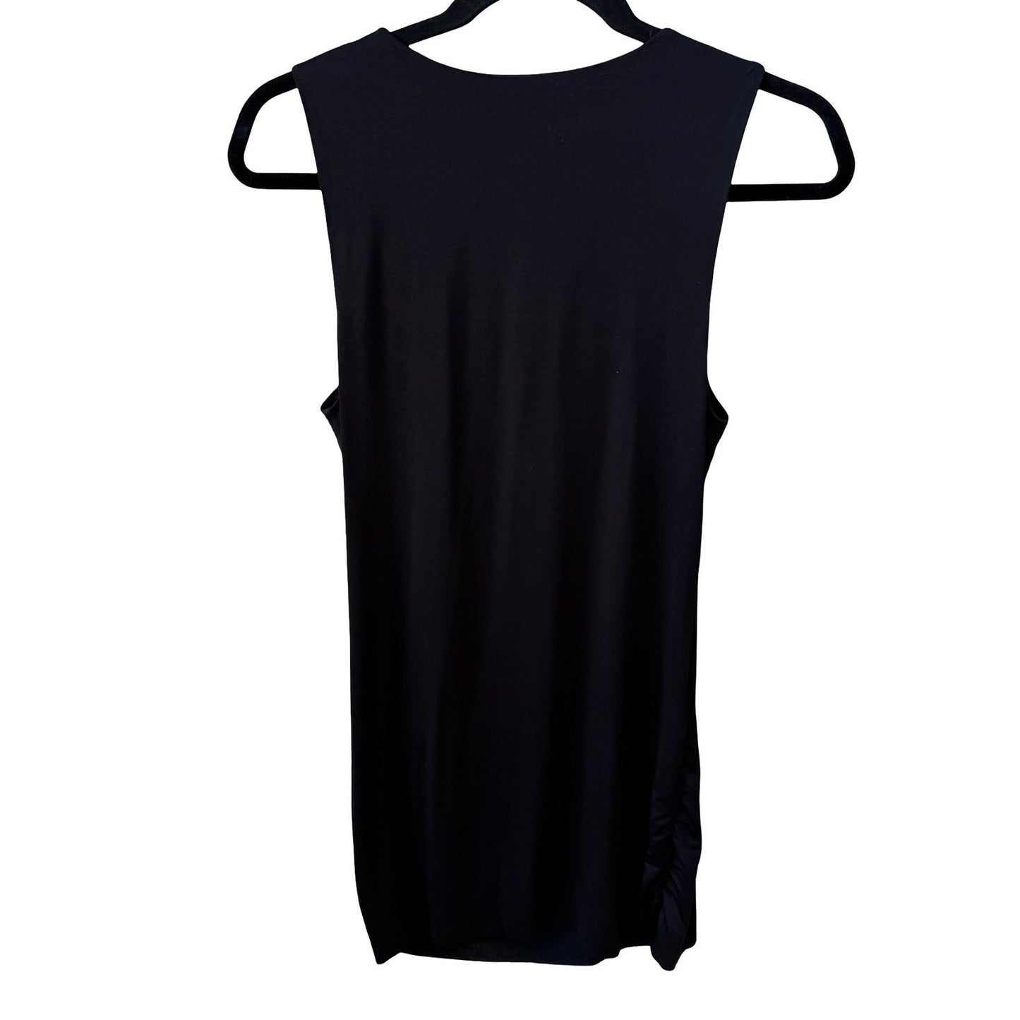 Poleci Y2K Minimalist Lagenlook Draped Ruched Sleeveless Scoop Neck Blouse S