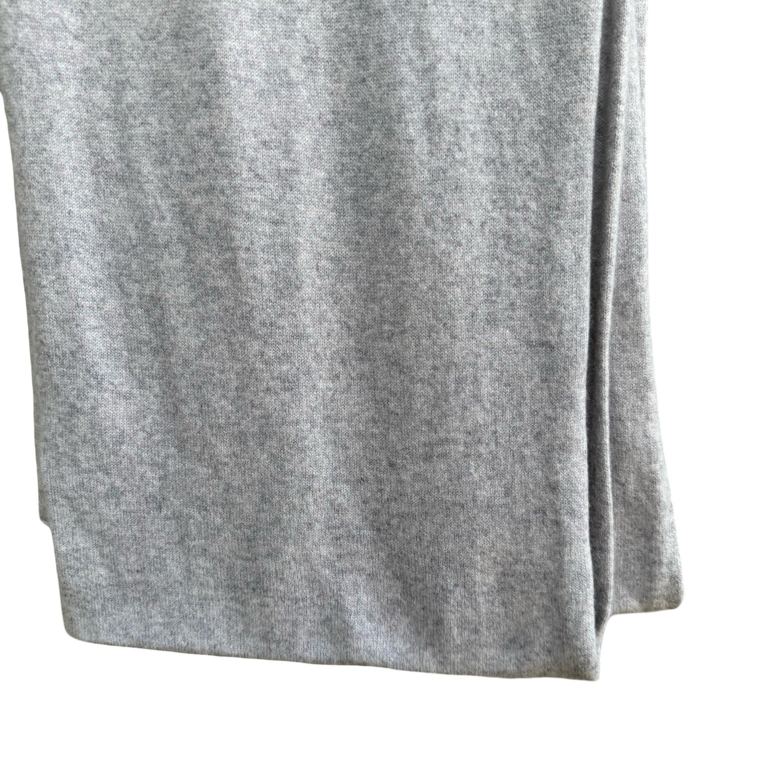 Garnet Hill 100% Cashmere Quiet Luxury Old Money Wrap Scarf Gray Oversized Shawl