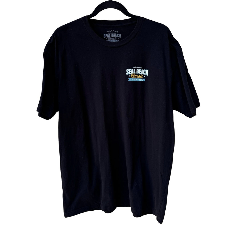 Tankfarm Seal Beach Classic Car Show 2016 Mercedes Gullwing Black T-Shirt XL