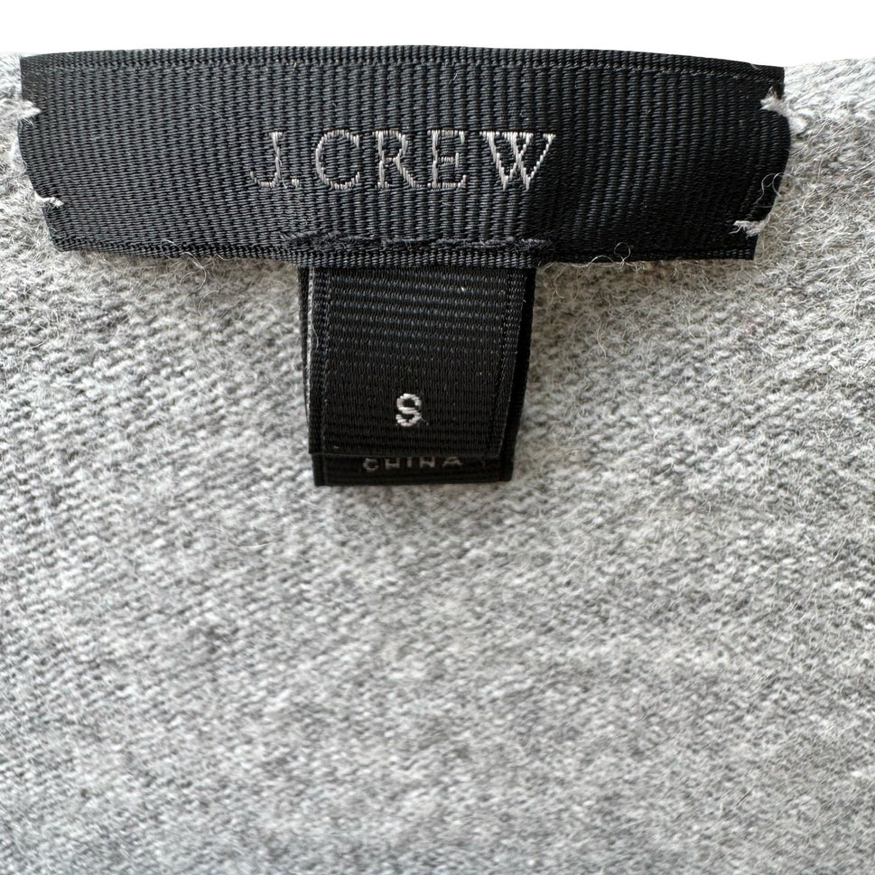 J.Crew Wool Blend Minimalist Quiet Luxury Preppy V-Neck Sweater Gray Womens S