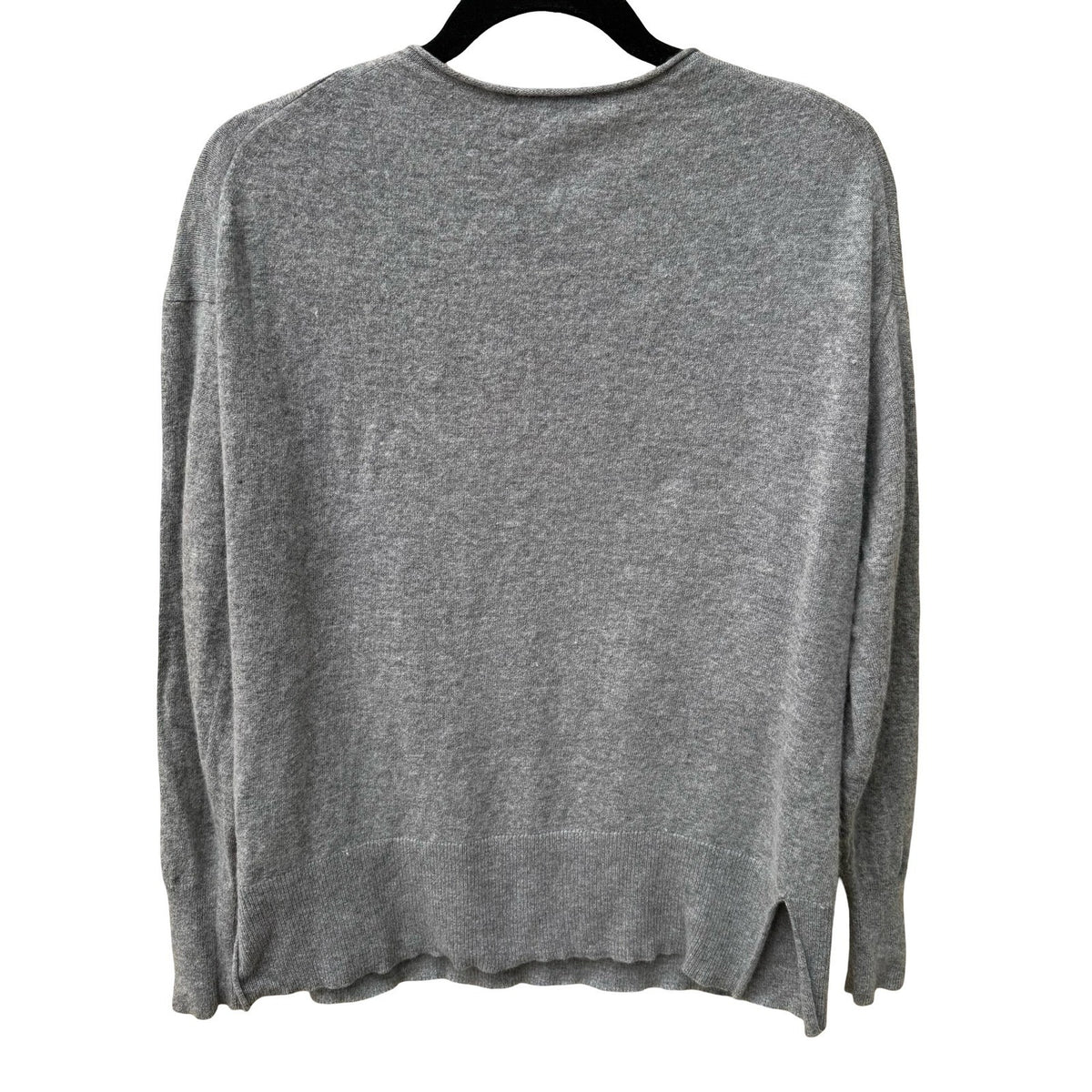 J.Crew Wool Blend Minimalist Quiet Luxury Preppy V-Neck Sweater Gray Womens S