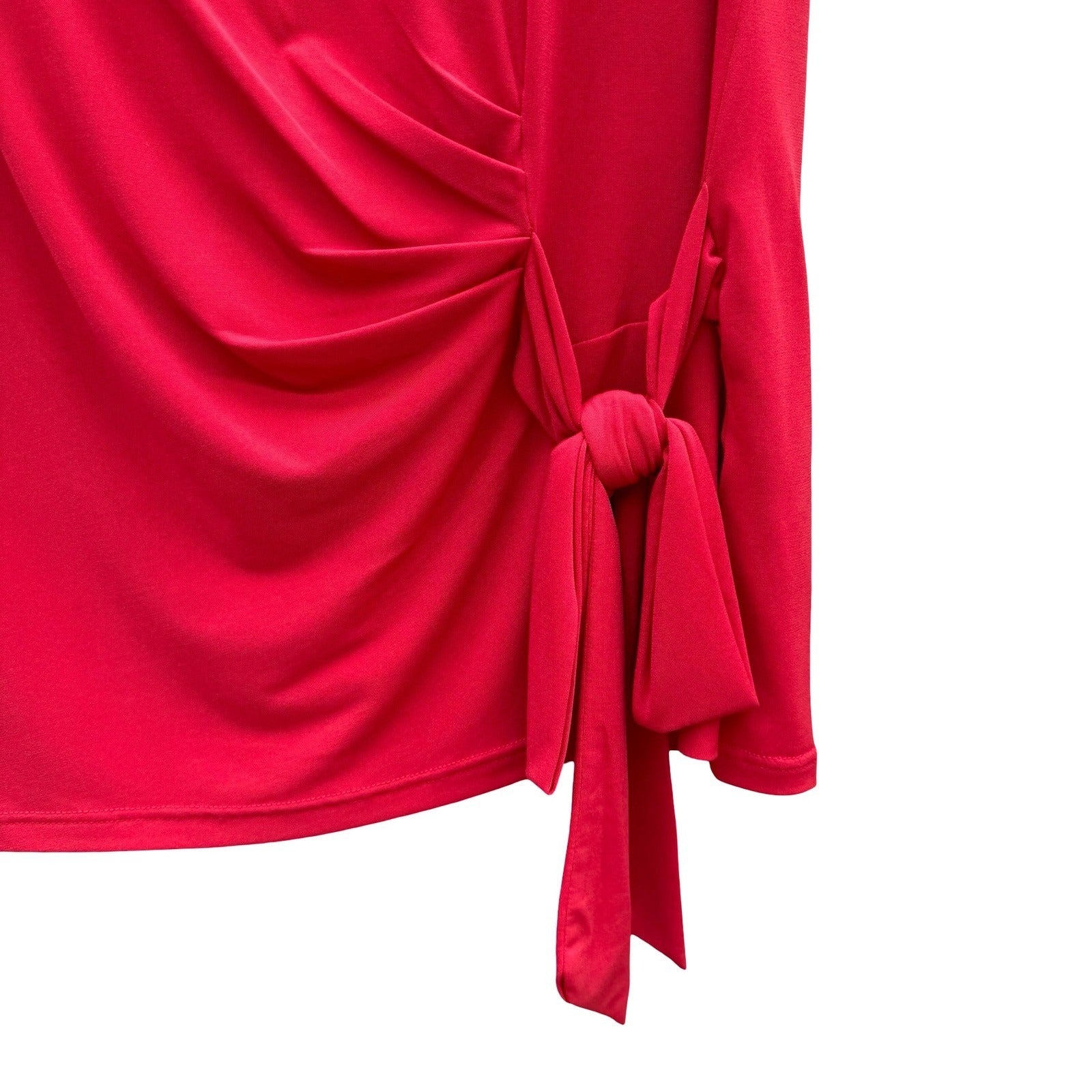 Premise Tuscan Villa Garden Red Draped Side Tie Sleeveless Top Size L NEW Office
