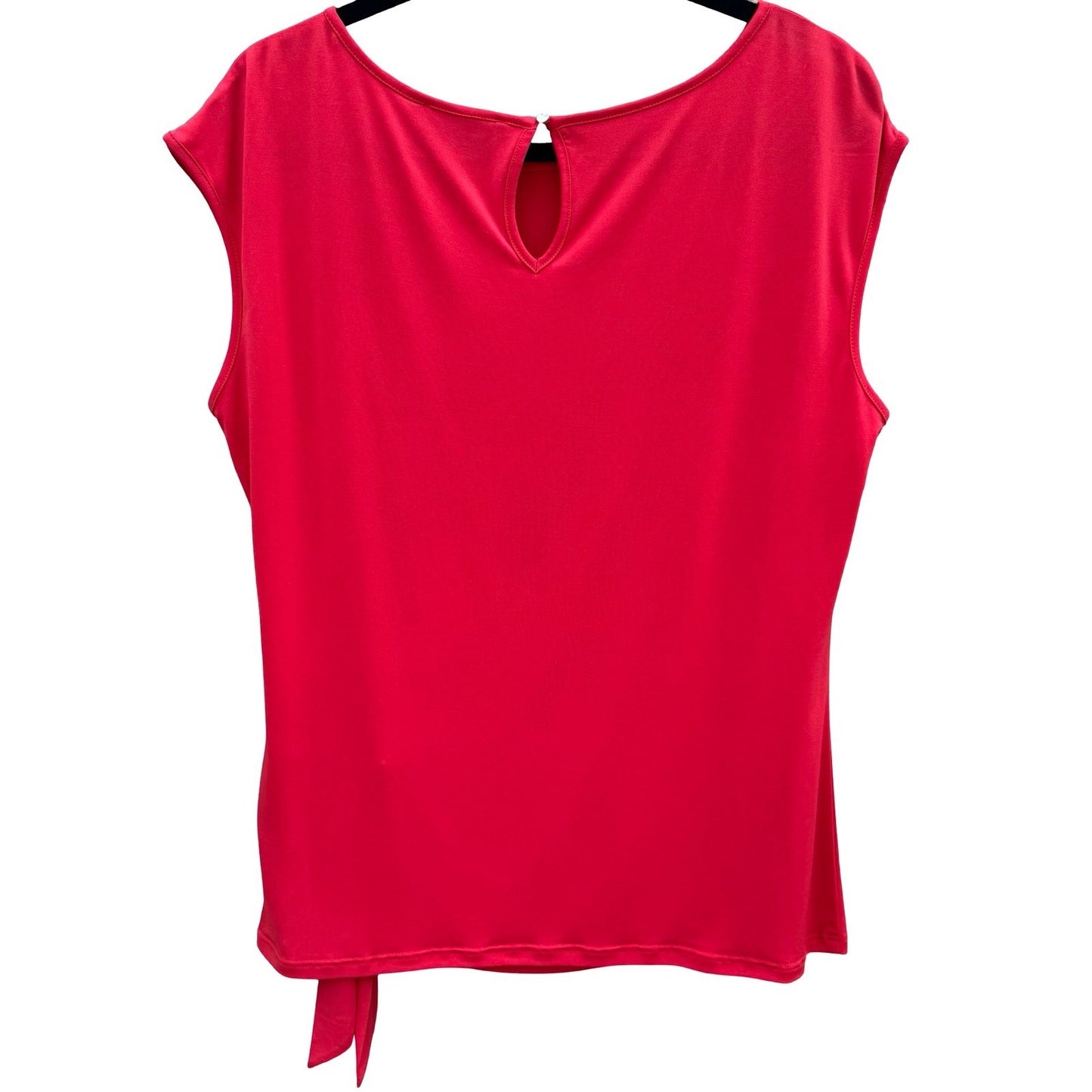 Premise Tuscan Villa Garden Red Draped Side Tie Sleeveless Top Size L NEW Office