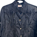Switch Lee Girl Vintage 90s Goth Sheer Organza Floral Embroidered Rhinestone Blouse L 3 image