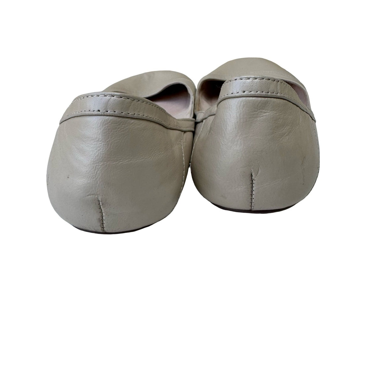 J. Jill Leather Minimalist Round Toe Minimalist Ballet Flats Beige Womens 11