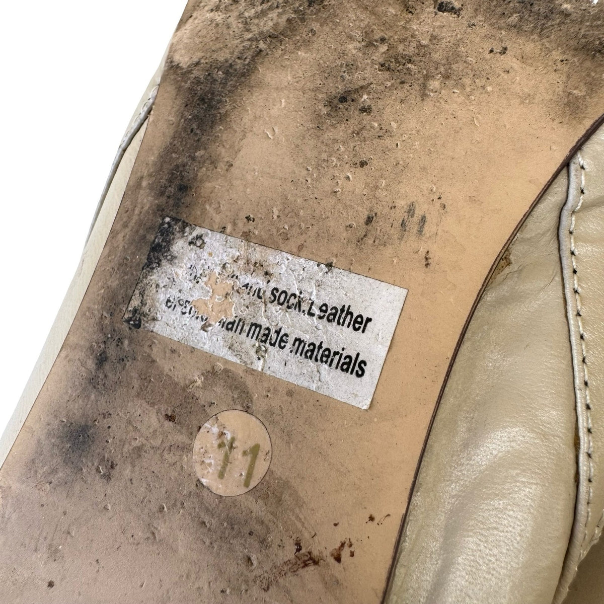 J. Jill Leather Minimalist Round Toe Minimalist Ballet Flats Beige Womens 11