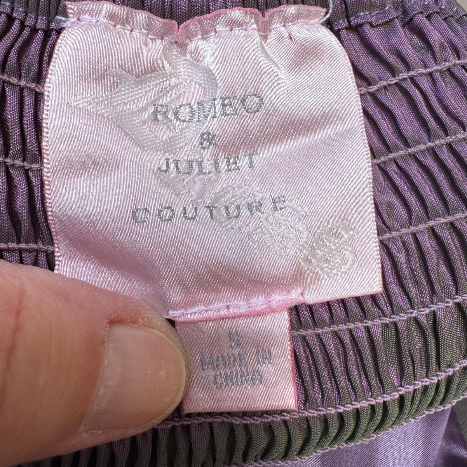Romeo & Juliet Couture Y2K Iridescent Glam Prom Taffeta Strapless Mini Dress S