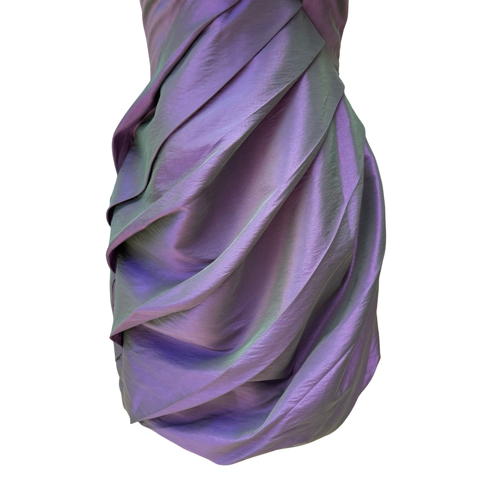 Romeo & Juliet Couture Y2K Iridescent Glam Prom Taffeta Strapless Mini Dress S