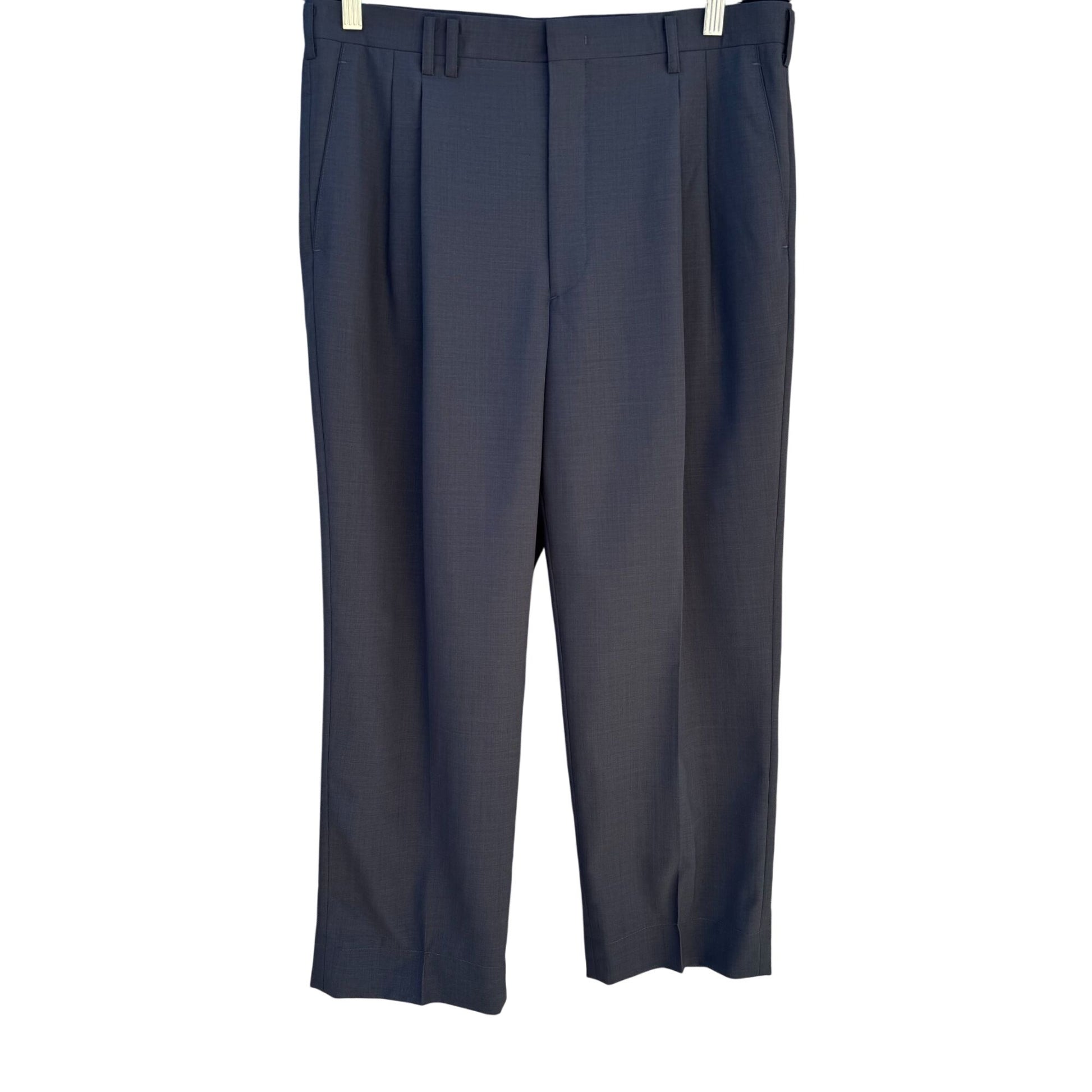 Bernard London Vintage Mens Gray Pleated Dress Pants Professional Preppy 33x26.5