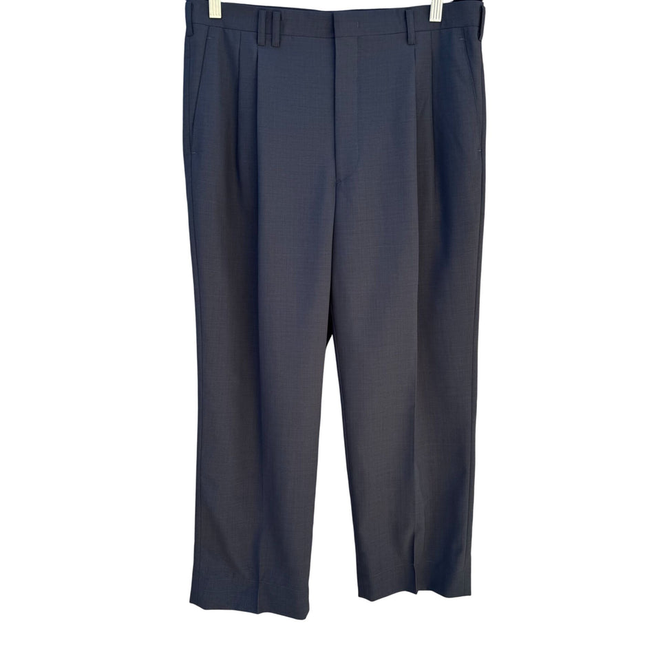 Bernard London Vintage Mens Gray Pleated Dress Pants Professional Preppy 33x26.5