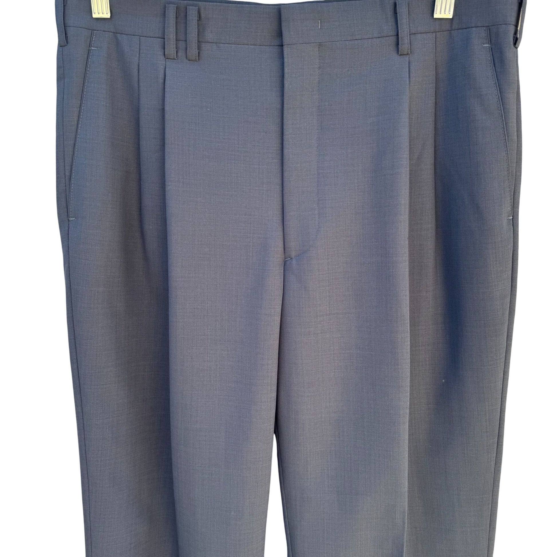 Bernard London Vintage Mens Gray Pleated Dress Pants Professional Preppy 33x26.5