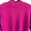 Switch Cherry Stix Ltd Vintage Womens Hot Pink Cropped Knit Mock Turtleneck Sweater S 2 image