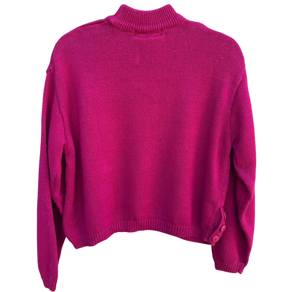 Cherry Stix Ltd Vintage Womens Hot Pink Cropped Knit Mock Turtleneck Sweater S