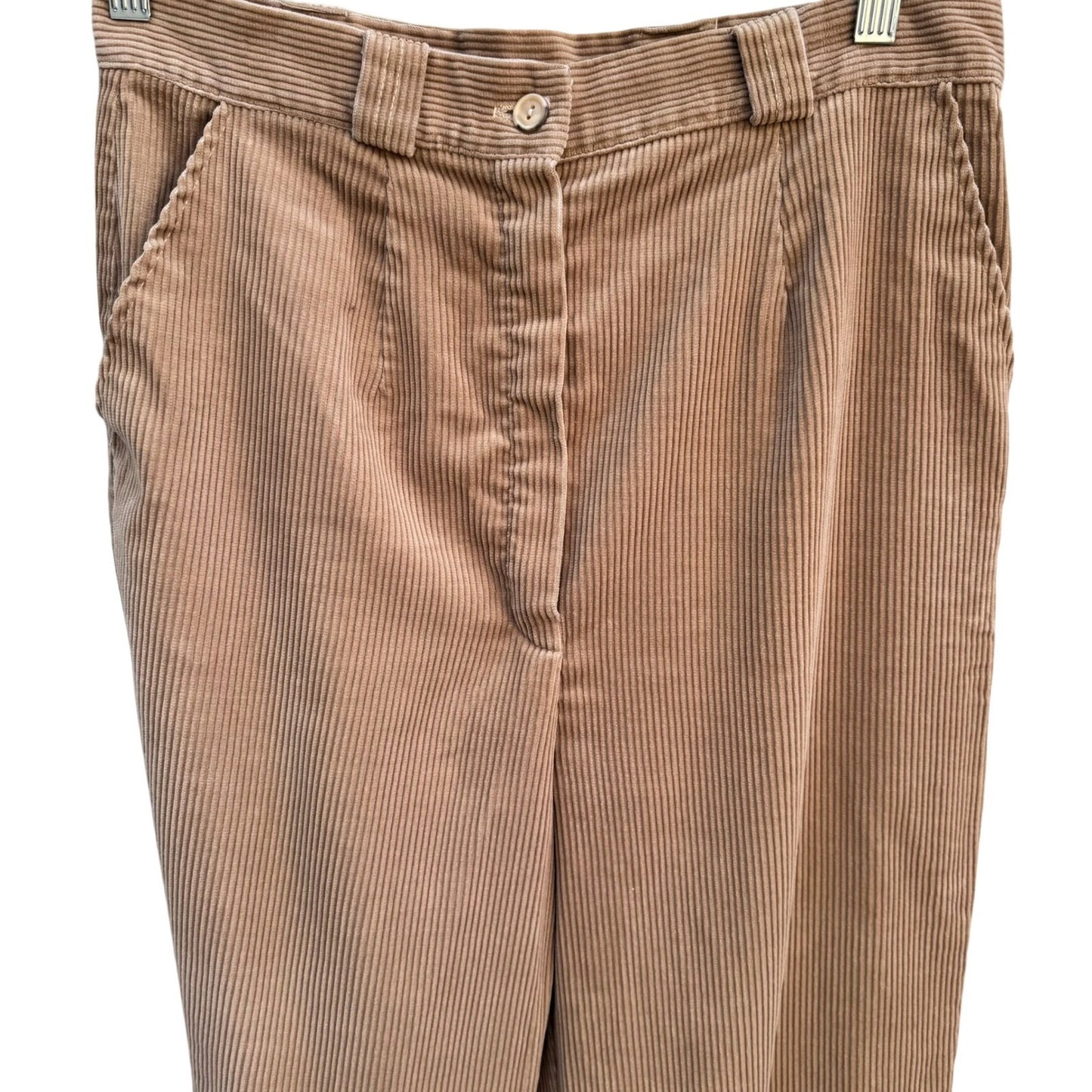 Sears Vintage Tan Corduroy Pants 30x31 High Waisted Straight Leg Camel 80s 70s