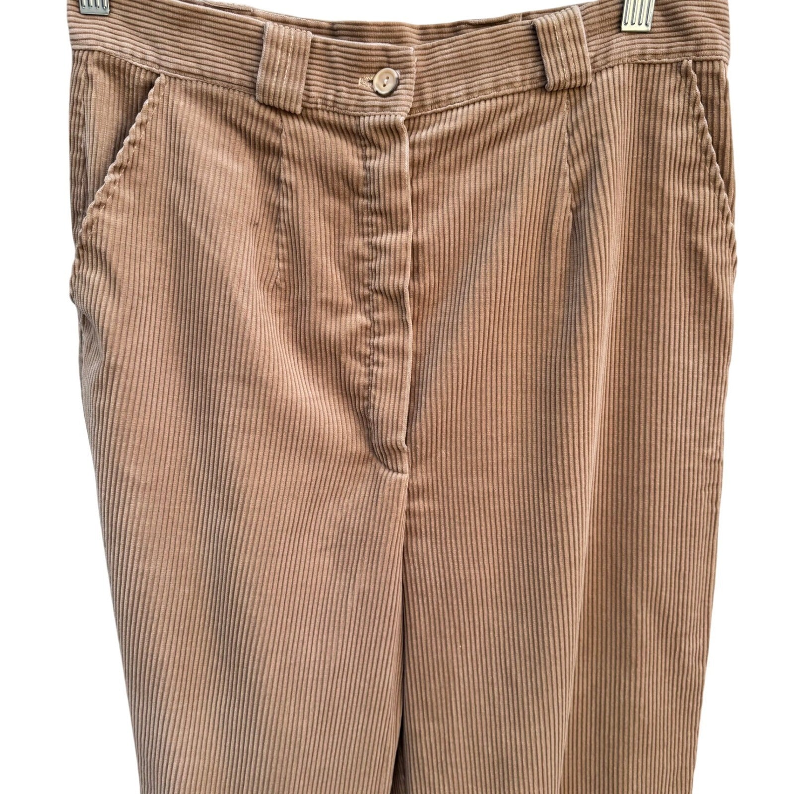 Sears Vintage Tan Corduroy Pants 30x31 High Waisted Straight Leg Camel 80s 70s