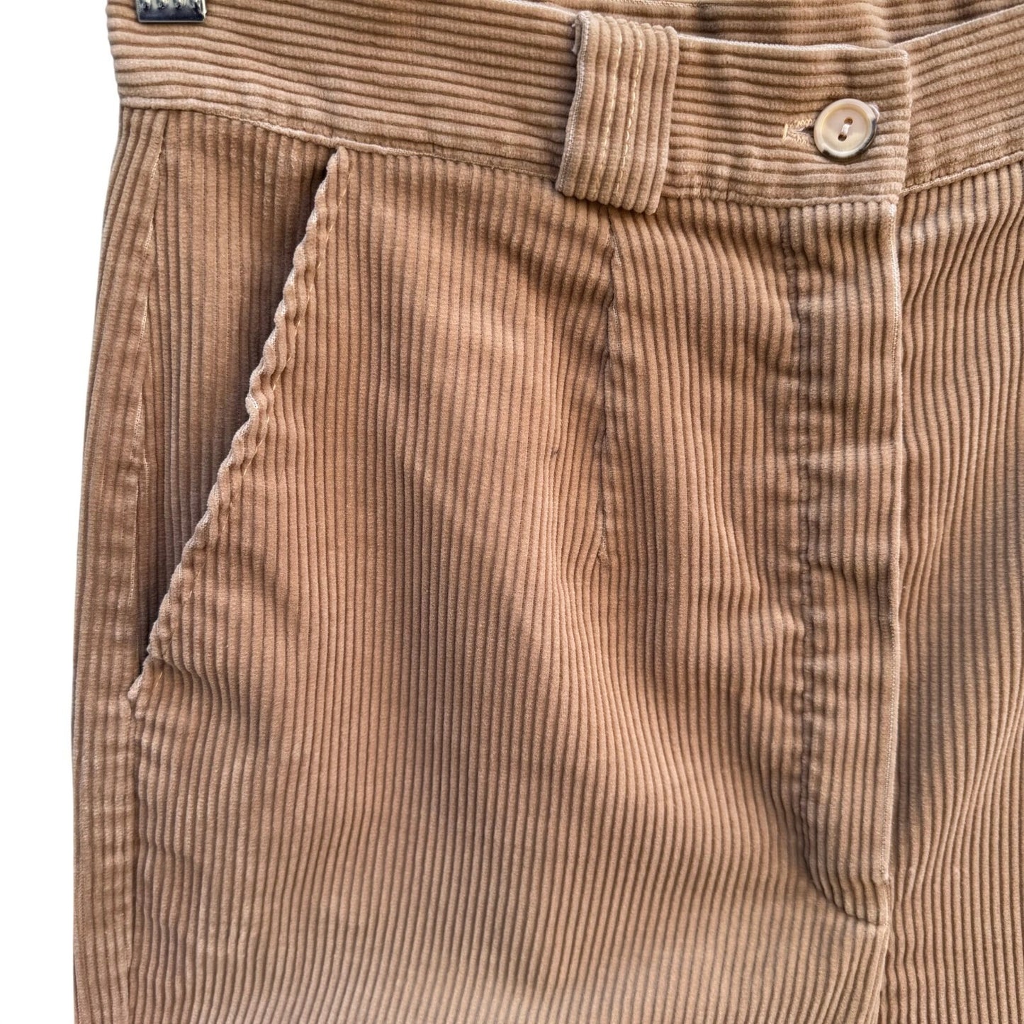 Sears Vintage Tan Corduroy Pants 30x31 High Waisted Straight Leg Camel 80s 70s