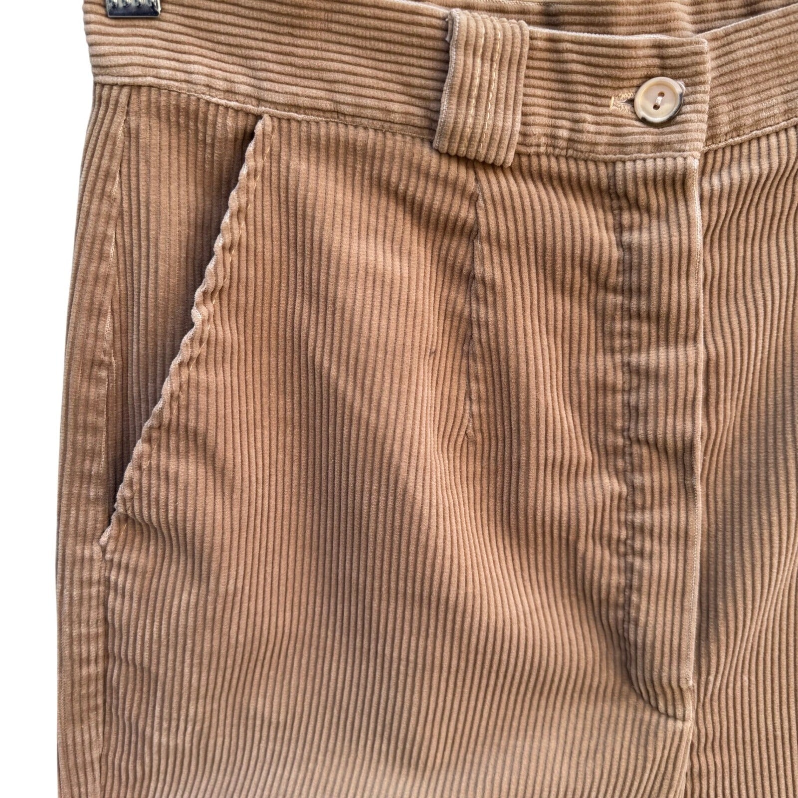 Sears Vintage Tan Corduroy Pants 30x31 High Waisted Straight Leg Camel 80s 70s
