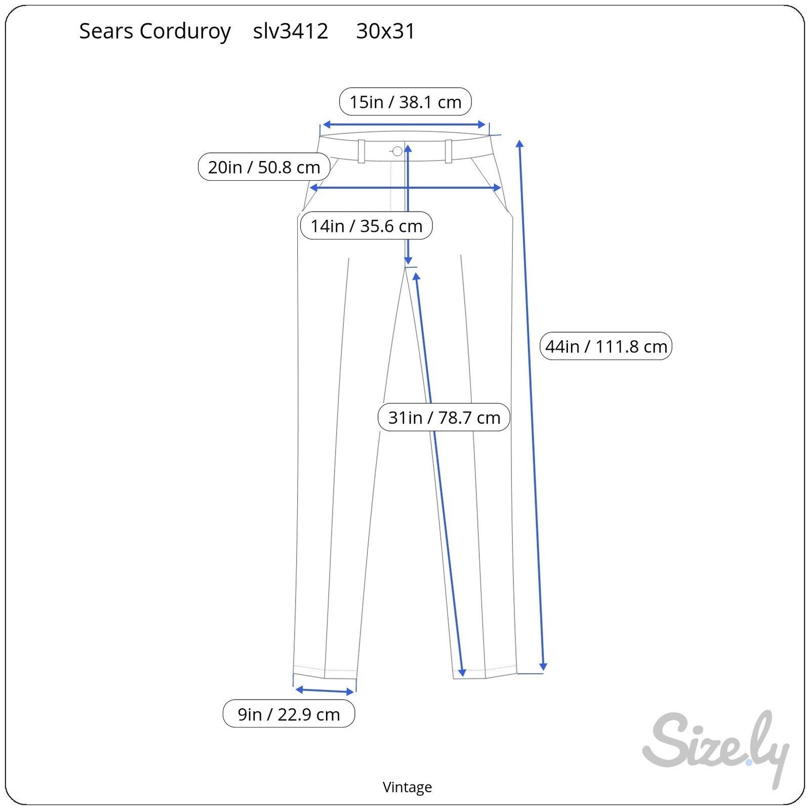 Sears Vintage Tan Corduroy Pants 30x31 High Waisted Straight Leg Camel 80s 70s