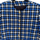 Switch Michele Vintage Houndstooth Blazer Blue Black White Tweed Gold Button Jacket 10 3 image