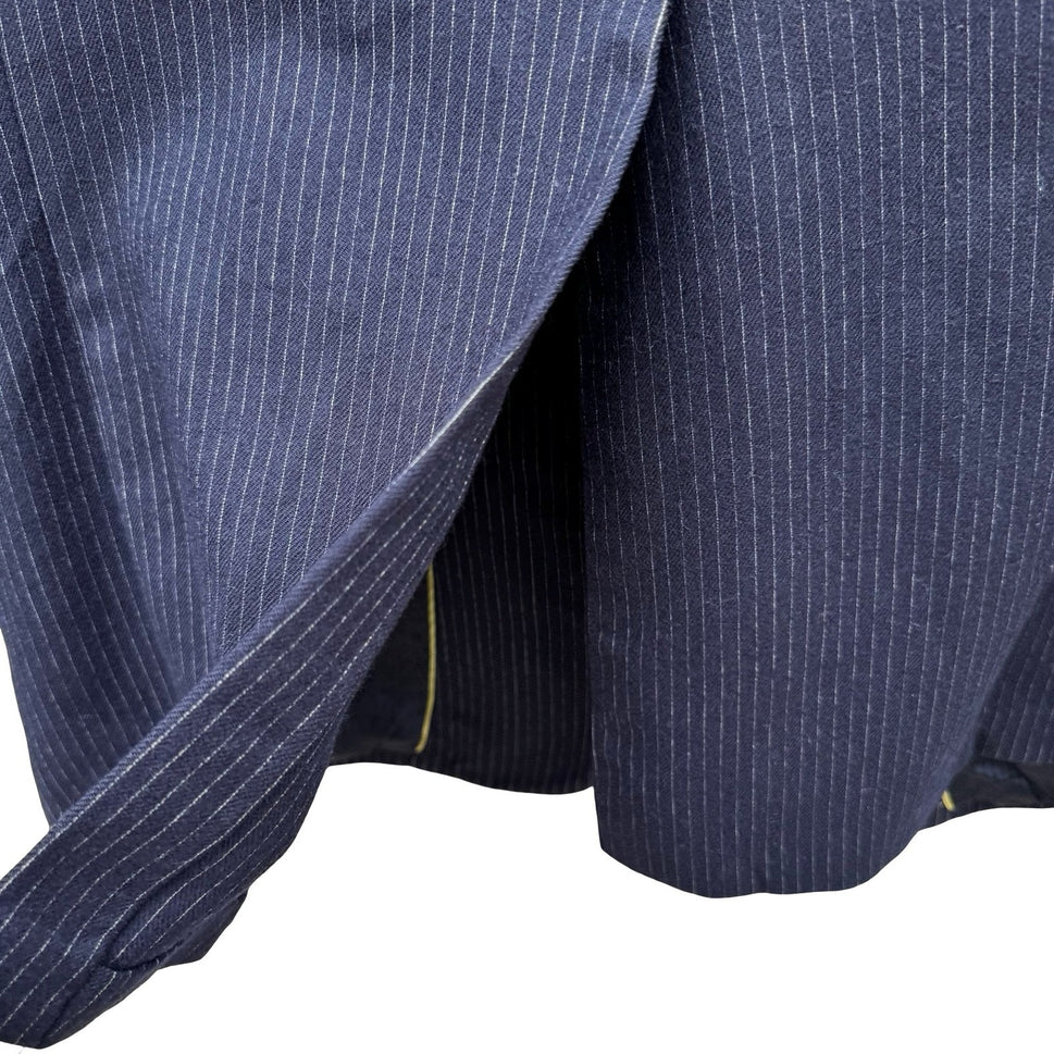 Hart Schaffner Marx Vintage Silver Trumpeter Navy Pinstripe Wool Blazer Mens 38R