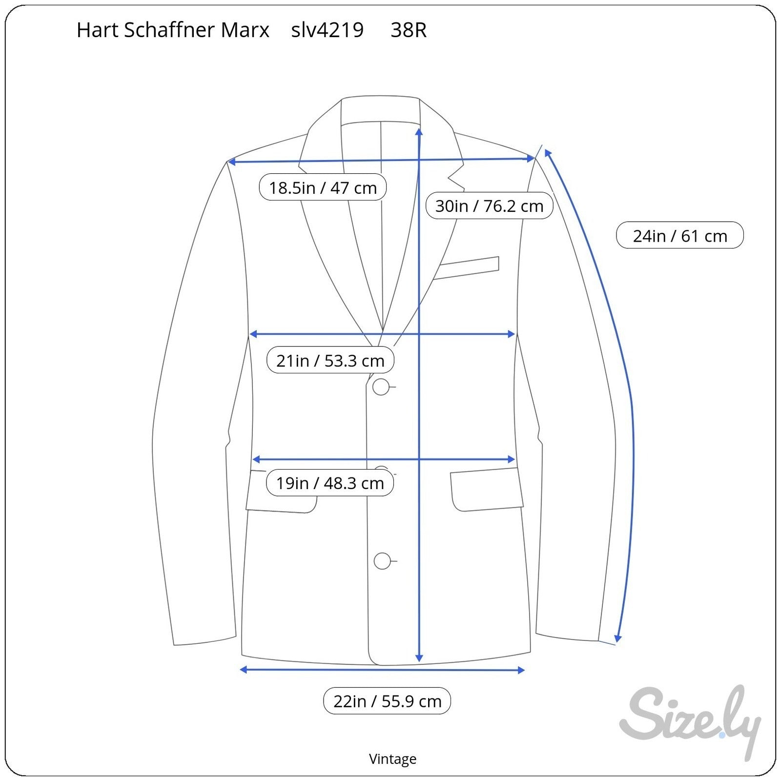 Hart Schaffner Marx Vintage Silver Trumpeter Navy Pinstripe Wool Blazer Mens 38R