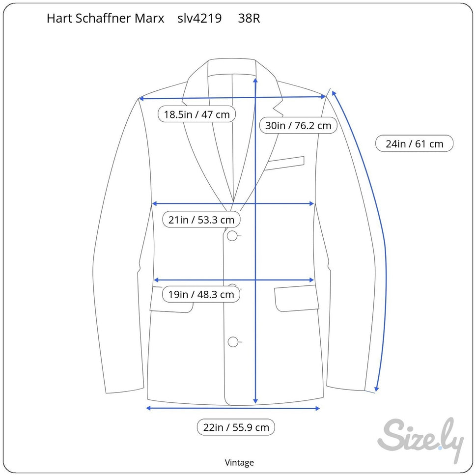 Hart Schaffner Marx Vintage Silver Trumpeter Navy Pinstripe Wool Blazer Mens 38R