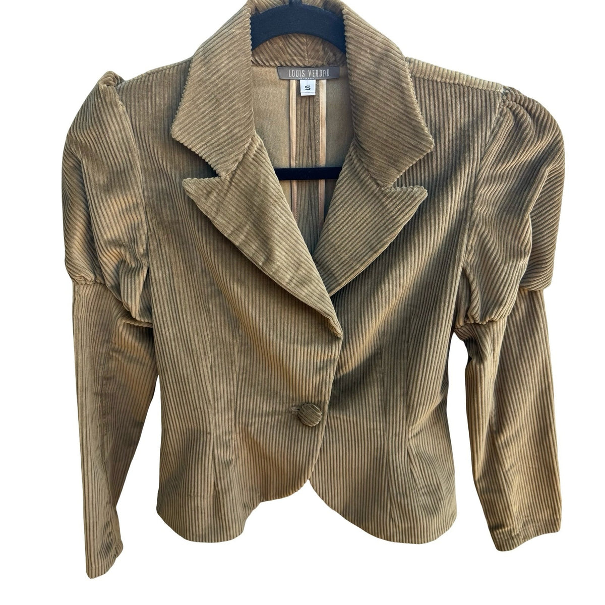 Louis Verdad Steampunk Victorian Regency Puff Shoulder Corduroy Blazer Jacket S