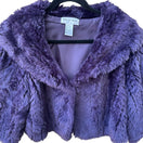 Switch Newport News Vintage Womens Purple Faux Fur Portrait Collar Bolero Jacket L 2 image