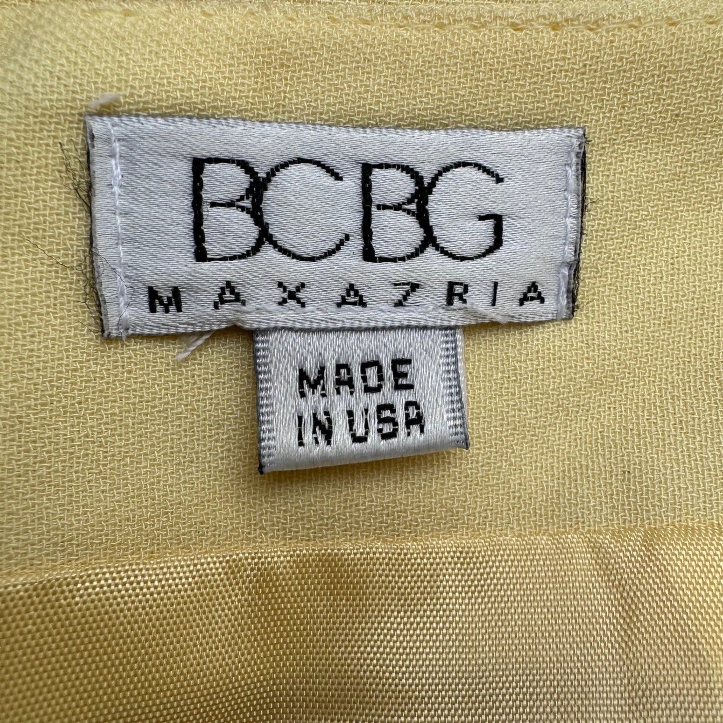 BCBG Max Azria Vintage Y2K 90s Butter Yellow Mini Skirt 8 Minimalist Preppy