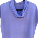 Switch Periwinkle Purple Cowl Neck Blouse Cap Sleeve Relaxed Fit Crepe Top Minimalist 2 image