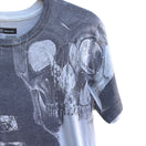 Switch INC International Concepts Skull Heart Print Short Sleeve Gray White Tee Shirt S 3 image