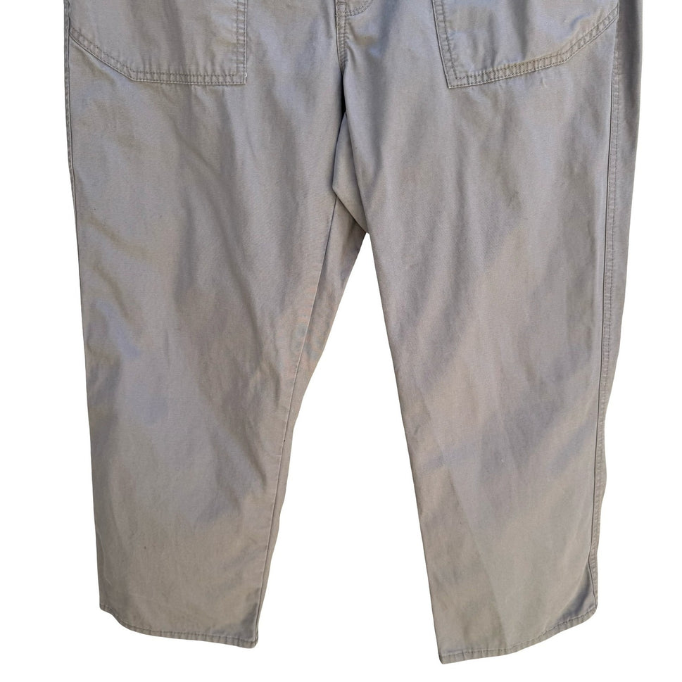 Gap Utility Crop Pants Cotton Canvas Cargo Straight Leg Grey Womens 12 Outdoor